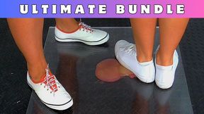 Goddess Amber - Miss Lucy - Flattening Your Cock & Balls Under Our White Pumps & Plexiglass - 182 Ultimate Bundle - HUGE DISCOUNT!!!! - Trample Trampling CBT Ballbusting Crushing Crush Trainers Fetish