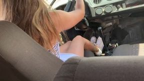 Jarlyn is ready and drives down the highway in the Fiat