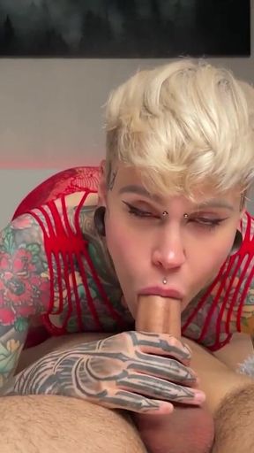 Must-see moment from &quot;Slut in red loves to make men happy! Deepthroat blowjob with cum in my mouth&quot;