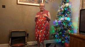 doing a sexy striptease and boob bouncing dance in Apron