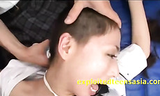 Japanese Gangbang In Classroom Head Shaved While Fucked By Many Guys