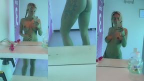 naked on dressing mirror