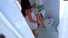 Stepmom busts stepson spying on her naked and masturbating