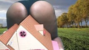 Giantess Tries to Stink out Tinies from House 4K