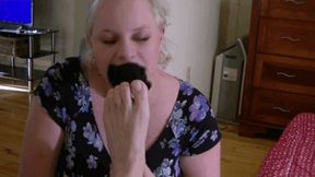 Angie licks man's feet (HD)