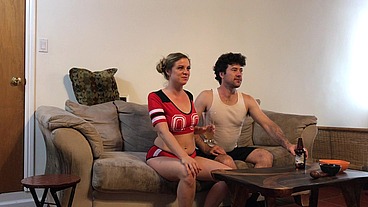 watching football with my stepdad