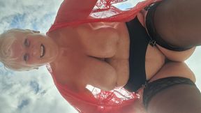 Dirty domme action in nylon nylons, heels, and harnesses, 50 shades of sleazy