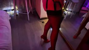 Golden handcuffed dominatrix receives oral&#x1F61C; pleasure and anal&#x1F44C; intercourse in retro nylon