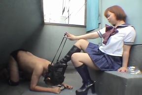 Feisty teens from Japan kick off a wild, kinky ride, licking soles and calling the shots in a group session.