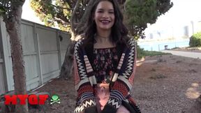 Rough fuck for cash with flat-chested brunette teen