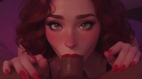 Redhead taste her stepbro's black dick POV AI