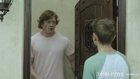 Cute twinks Hoss Kado and Levi Rhodes cum on jock Kyle Connors face