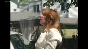 Hot blonde MILF car washing in wet satin is punished with tight bondage (MP4 7000kbps)