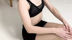 Goddess Spreas Long Legs For Your Pleasure