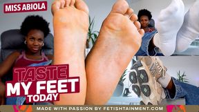 Today you will taste my feet! ( Foot Humiliation with Ebony Mistress Abiola ) - 4K UHD MP4