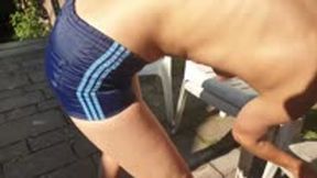 Nadine in shiny Adidas shorts - 92