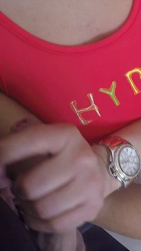 Stranger Flashing Dick in Train and Offer Him Handjob and Grinding Cock on My Ass