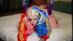 Moon-faced Harley Quinn ravaged by Gibby the Clown's gigantic cock&#x1F346;