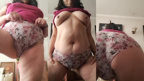 wife exercises her pelvis in thongs