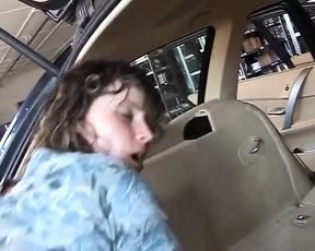 Horny German sluts spanked and fucked in the trunk of the car