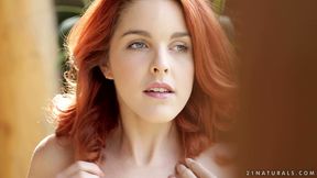 Marvelous redhead teen Amarna Miller goes solo outdoors