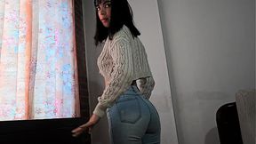 Dirty Thrusts: Nalgona Laura Screams as Cowboy Throat Gulps Her Adjusted Jean, Raw Ride
