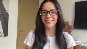 shy emo teen real first casting and blowjob with facial