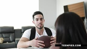 Coach's Teen Daughter's Sloppy Choke on Star-Player