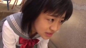 Yellow Teen Slurps Cock, Takes Load on Face, Guzzles Piss