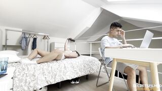 My Stepsister Doesn't Care if I'm Studying, She Wants Me to Fuck Her