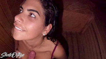BLOWJOB IN A PUBLIC BATHROOM WITH MY BOY - SHEILA ORTEGA