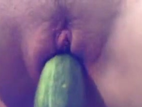 Fucking myself with a cucumber and filming it closeup