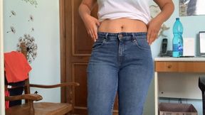 only jeans fetish butt and legs crossed - no talking