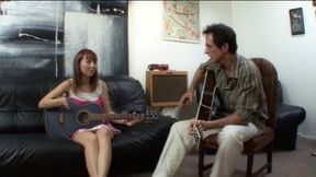 Darlings Guitar Lesson Turns In To Hand Job and Foot Job And Ends With Cum In Mouth! (mp4 sd)