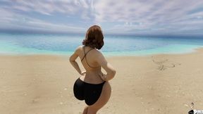 Getting pounded by my older, married instructor's massive PAWG on the sandy shore