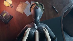 Atomic Heart - Fucked ballerina robot between her steel tits and cum on her face POV