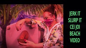 jerk it slurp it joi cei beach video by goddess lana