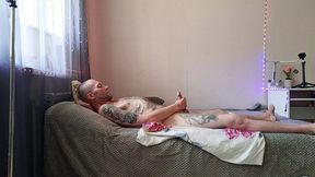 a friend saw me jerking off my dick and started sucking it until I came in her mouth