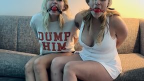 Bumbling Burglars HD MP4-Burglars Lauren Sophia and Juliana Marie are captured and bound and gagged with wands