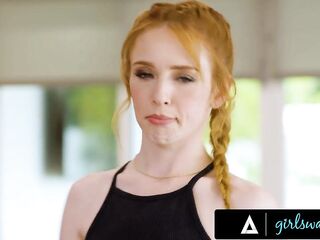 GIRLSWAY - Large Naturals Masseuse Octavia Red Want To Smack Small Redhead Madi Collins' Oiled Body
