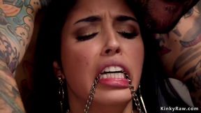 Vanessa Sky In Tattooed Guy Fucks Step Sisters In Bondage