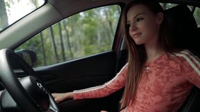 slutty teen seduces stranger for sex in car - public (full)