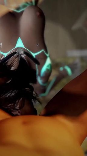 Key moment from &quot;Robot Girl Standing Throat Fucking&quot;