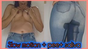 Slow motion + pee+ saliva!