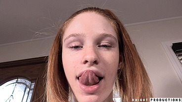Scarlett Snow Big Tits Natural Redhead POV Blowjob