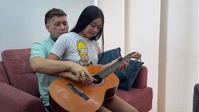 I teach my little stepsister how to play the organ and I cum so hard in her