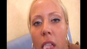 euro babe bibi fox slurps and sucks big black cock