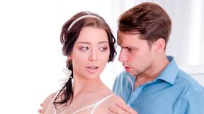 Cute-looking angel brunette Emily Bender screwed by a fat cock
