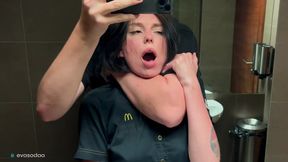 Eva Soda gets it on with a McMen in a messily fun restroom!