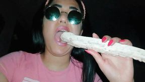 Biting wood